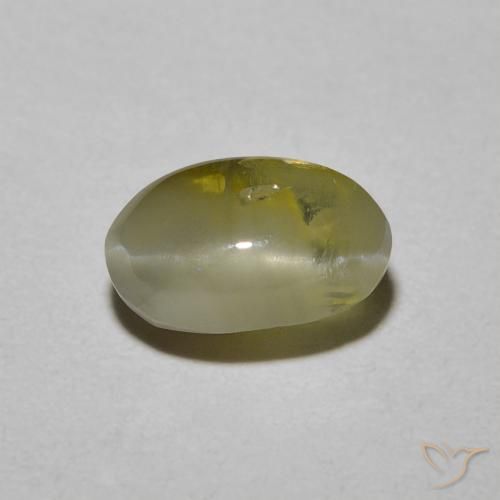 1.72ct Natürlicher Mittelgelb Chrysoberyll-Katzenauge, Oval, Lichtdurchlässig