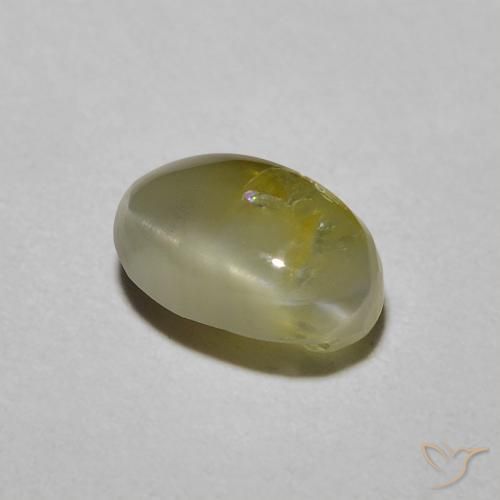 9,17 ctw natürlicher Mittelgelb Chrysoberyll-Katzenauge, Oval, Lichtdurchlässig