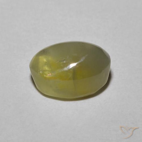 9,17 ctw natürlicher Mittelgelb Chrysoberyll-Katzenauge, Oval, Lichtdurchlässig