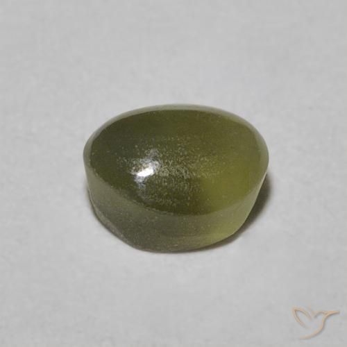 9,17 ctw natürlicher gelblich-grün Chrysoberyll-Katzenauge, Oval, Lichtdurchlässig