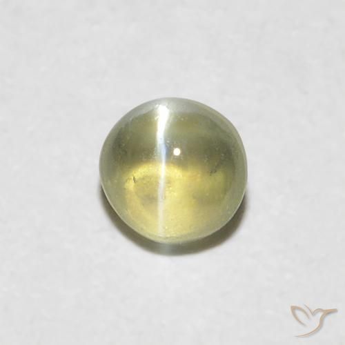 0.28ct Natürlicher Blasses Gelb Chrysoberyll-Katzenauge, Oval, Lichtdurchlässig