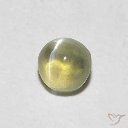 9,17 ctw natürlicher Blasses Gelb Chrysoberyll-Katzenauge, Oval, Lichtdurchlässig