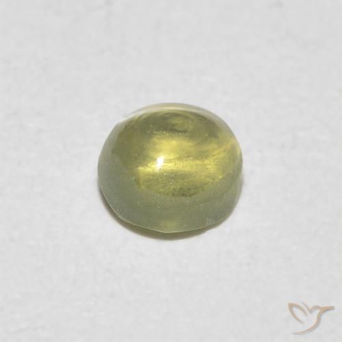 9,17 ctw natürlicher Blasses Gelb Chrysoberyll-Katzenauge, Oval, Lichtdurchlässig