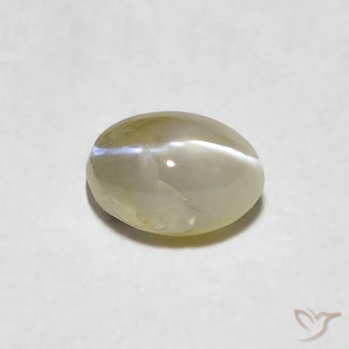 0.41ct Natürlicher hellgelb Chrysoberyll-Katzenauge, Oval, Lichtdurchlässig