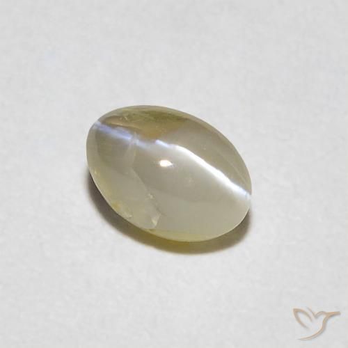 9,17 ctw natürlicher hellgelb Chrysoberyll-Katzenauge, Oval, Lichtdurchlässig