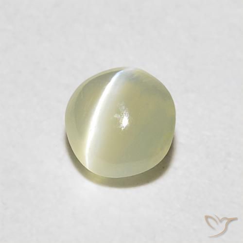 9,17 ctw natürlicher hellgelb Chrysoberyll-Katzenauge, Runden, Lichtdurchlässig