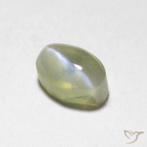 0.87ct Natürlicher hellgelb Chrysoberyll-Katzenauge, Oval, Lichtdurchlässig