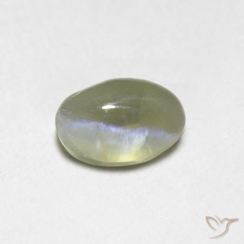 9,17 ctw natürlicher hellgelb Chrysoberyll-Katzenauge, Oval, Lichtdurchlässig