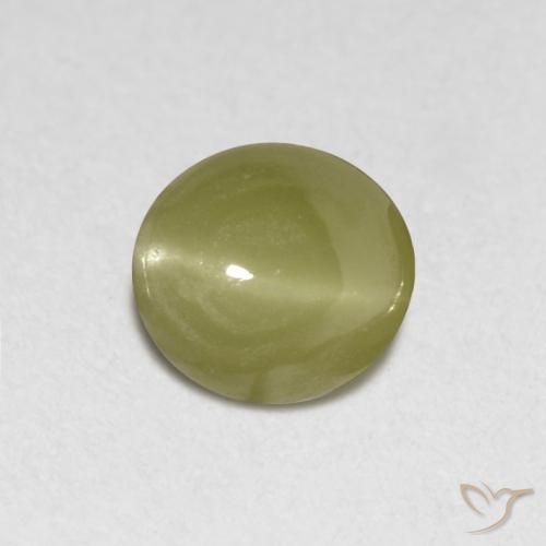 0,40 ctw natürlicher gelber Chrysoberyl Cat's Eye, Oval Schliff, Lichtdurchlässig