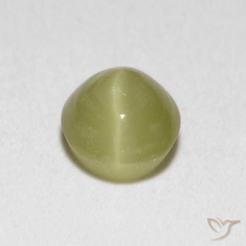 0,40 ctw natürlicher gelber Chrysoberyl Cat's Eye, Oval Schliff, Lichtdurchlässig