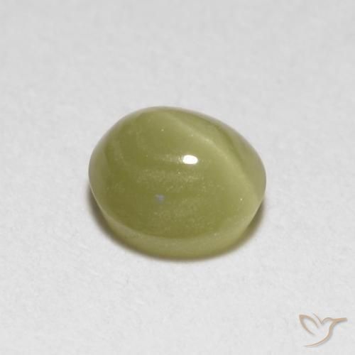 0,40 ctw natürlicher gelber Chrysoberyl Cat's Eye, Oval Schliff, Lichtdurchlässig
