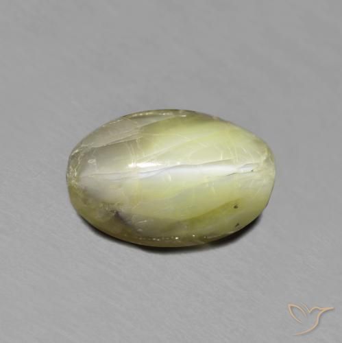 2.67ct Natürlicher Mittelgelb Chrysoberyll-Katzenauge, Oval, Lichtdurchlässig
