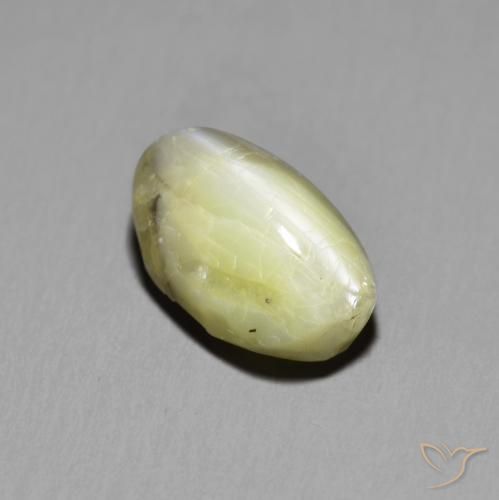 9,17 ctw natürlicher Mittelgelb Chrysoberyll-Katzenauge, Oval, Lichtdurchlässig