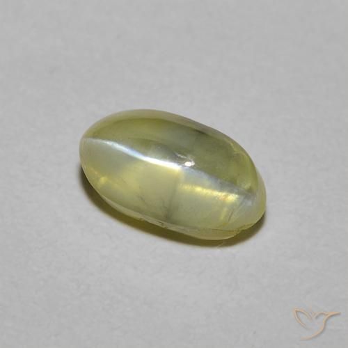 9,17 ctw natürlicher Mittelgelb Chrysoberyll-Katzenauge, Oval, Lichtdurchlässig