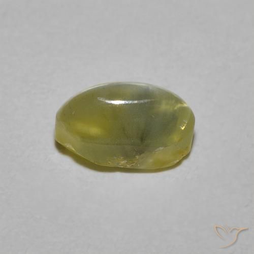 9,17 ctw natürlicher Mittelgelb Chrysoberyll-Katzenauge, Oval, Lichtdurchlässig
