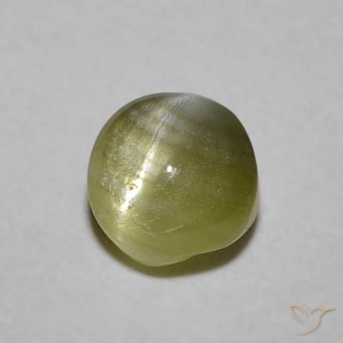 9,17 ctw natürlicher gelblich-grün Chrysoberyll-Katzenauge, Runden, Lichtdurchlässig