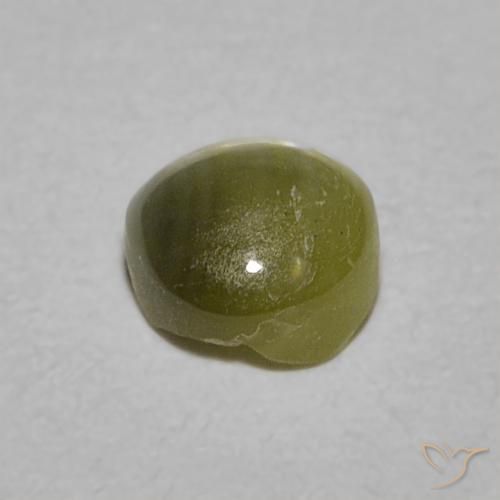 9,17 ctw natürlicher gelblich-grün Chrysoberyll-Katzenauge, Runden, Lichtdurchlässig