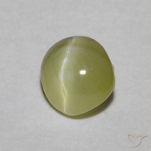 9,17 ctw natürlicher gelblich-grün Chrysoberyll-Katzenauge, Oval, Lichtdurchlässig