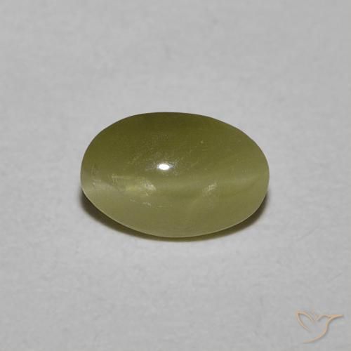 0.54ct Natürlicher gelblich-grün Chrysoberyll-Katzenauge, Oval, Lichtdurchlässig
