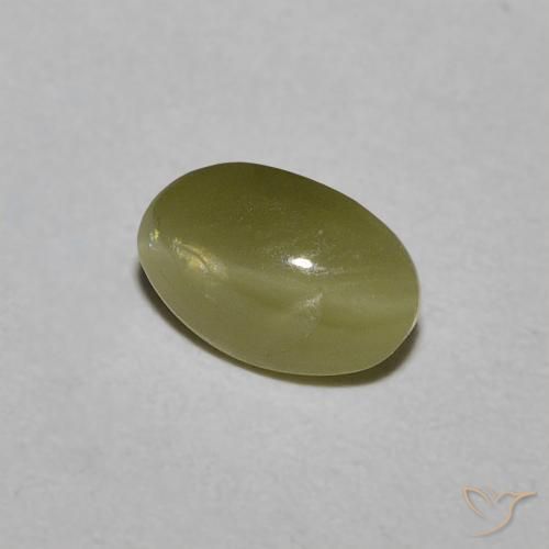 9,17 ctw natürlicher gelblich-grün Chrysoberyll-Katzenauge, Oval, Lichtdurchlässig