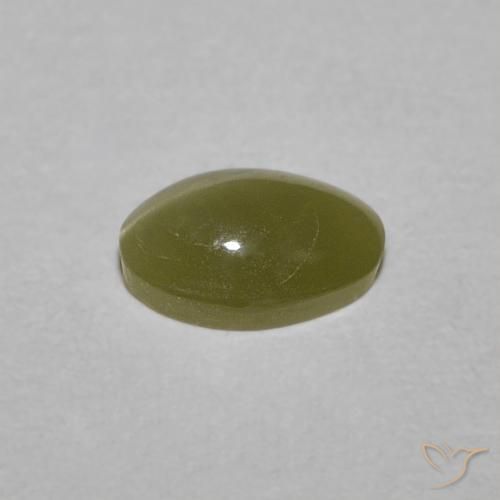 9,17 ctw natürlicher gelblich-grün Chrysoberyll-Katzenauge, Oval, Lichtdurchlässig