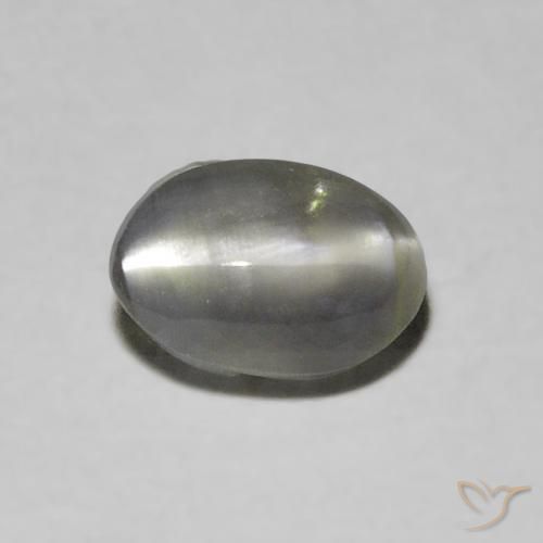 0.73ct Natürlicher Dunkelgrau Chrysoberyll-Katzenauge, Oval, Lichtdurchlässig