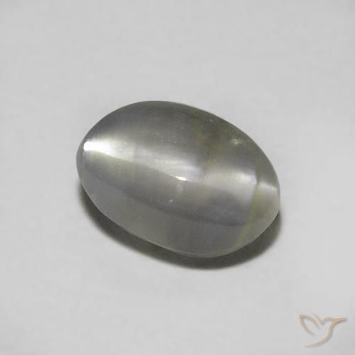 9,17 ctw natürlicher Dunkelgrau Chrysoberyll-Katzenauge, Oval, Lichtdurchlässig