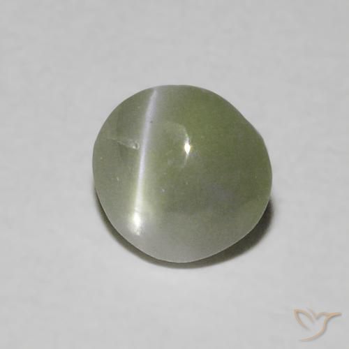 9,17 ctw natürlicher Graugrün Chrysoberyll-Katzenauge, Oval, Lichtdurchlässig
