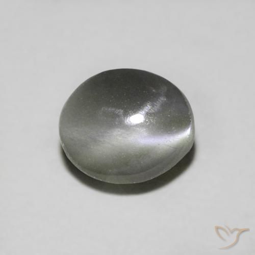 0.94ct Natürlicher Stahlgrau Chrysoberyll-Katzenauge, Oval, Lichtdurchlässig