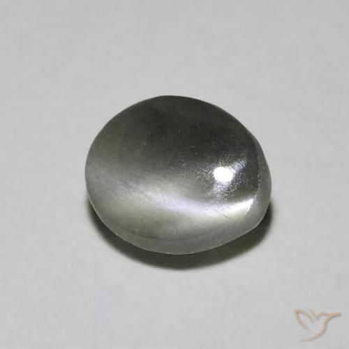 9,17 ctw natürlicher Stahlgrau Chrysoberyll-Katzenauge, Oval, Lichtdurchlässig