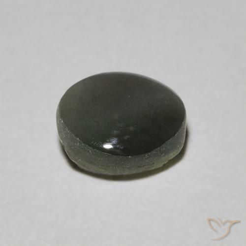 9,17 ctw natürlicher Stahlgrau Chrysoberyll-Katzenauge, Oval, Lichtdurchlässig