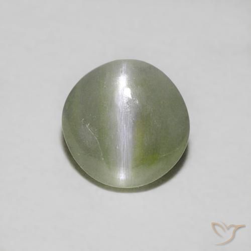 0.39ct Natürlicher Erdiges Grün Chrysoberyll-Katzenauge, Runden, Lichtdurchlässig