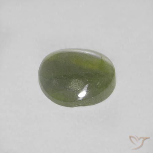 9,17 ctw natürlicher Erdiges Grün Chrysoberyll-Katzenauge, Runden, Lichtdurchlässig