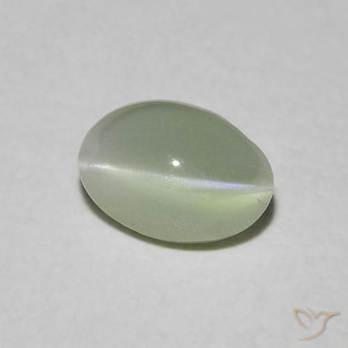 0,90 ctw natürlicher grüner Chrysoberyl Cat's Eye, Oval Schliff, Lichtdurchlässig