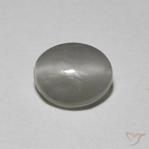 0.66ct Natürlicher Sehr helles Grau Chrysoberyll-Katzenauge, Oval, Lichtdurchlässig