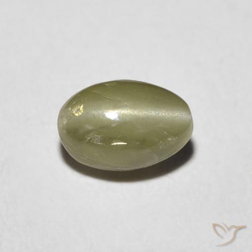 0.82ct Natürlicher gelblich-grün Chrysoberyll-Katzenauge, Oval, Lichtdurchlässig