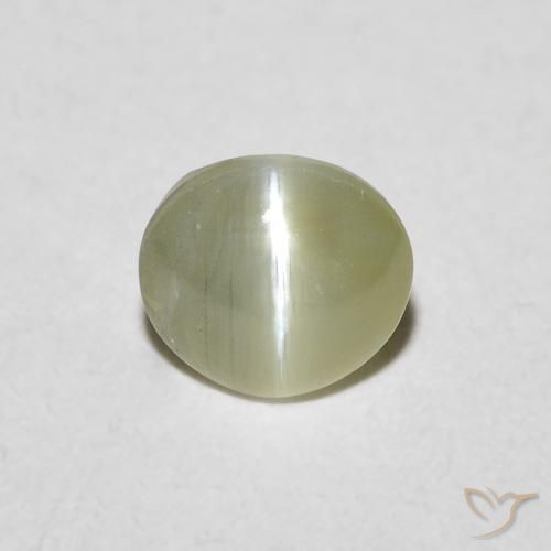 0.72ct Natürlicher Erdiges Grün Chrysoberyll-Katzenauge, Oval, Lichtdurchlässig