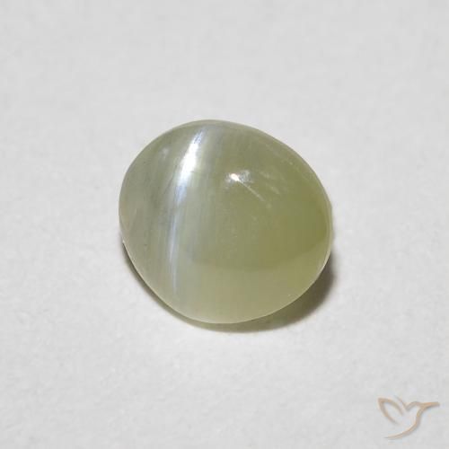 9,17 ctw natürlicher Erdiges Grün Chrysoberyll-Katzenauge, Oval, Lichtdurchlässig