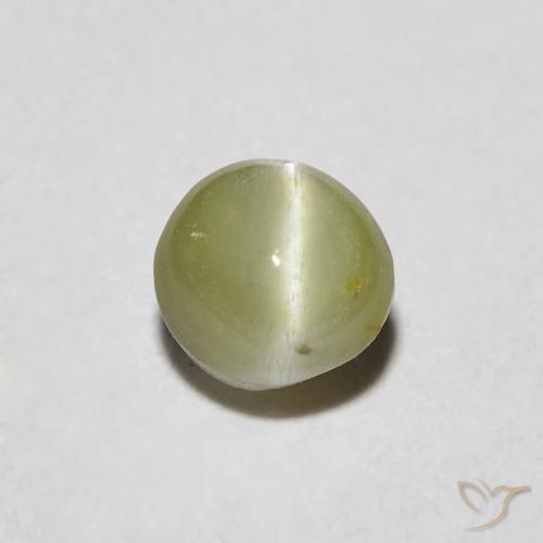 0.48ct Natürlicher Warmes Waldgrün Chrysoberyll-Katzenauge, Oval, Lichtdurchlässig