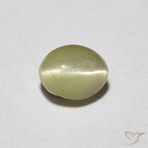 0.39ct Natürlicher gelblich-grün Chrysoberyll-Katzenauge, Oval, Lichtdurchlässig