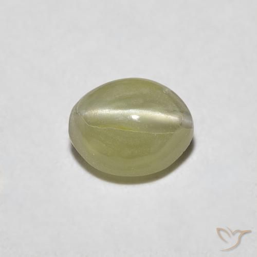 0.45ct Natürlicher gelblich-grün Chrysoberyll-Katzenauge, Oval, Lichtdurchlässig
