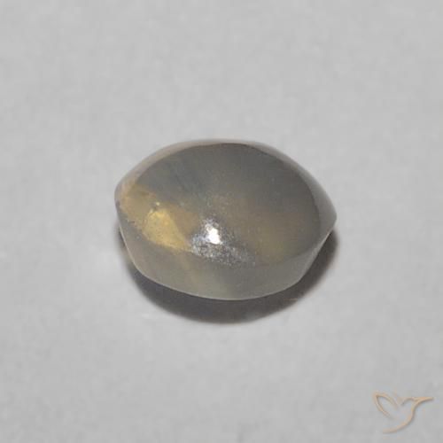 9,17 ctw natürlicher Sehr helles Grau Chrysoberyll-Katzenauge, Oval, Lichtdurchlässig