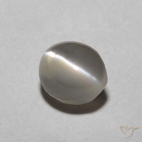 9,17 ctw natürlicher Sehr helles Grau Chrysoberyll-Katzenauge, Oval, Lichtdurchlässig