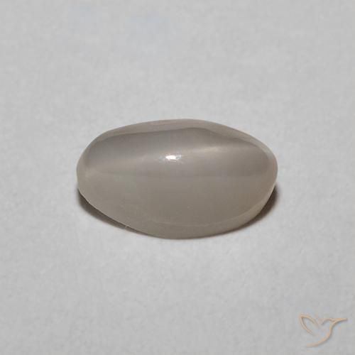 0.77ct Natürlicher Sehr helles Grau Chrysoberyll-Katzenauge, Oval, Lichtdurchlässig
