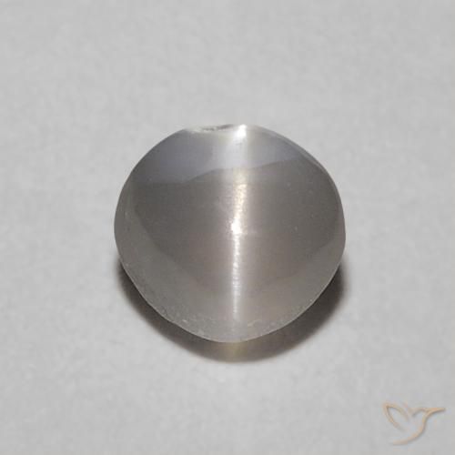 0.38ct Natürlicher Warm Grey Chrysoberyll-Katzenauge, Oval, Lichtdurchlässig