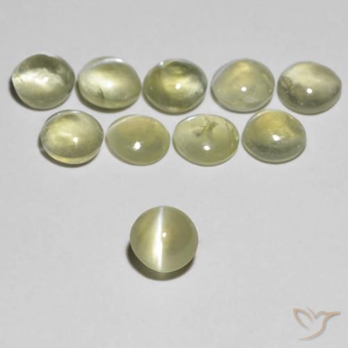 0.37ct Natürlicher hellgelb Chrysoberyll-Katzenauge, Runden, Transparent