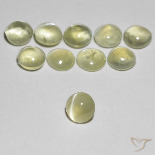 9,17 ctw natürlicher hellgelb Chrysoberyll-Katzenauge, Runden, Transparent