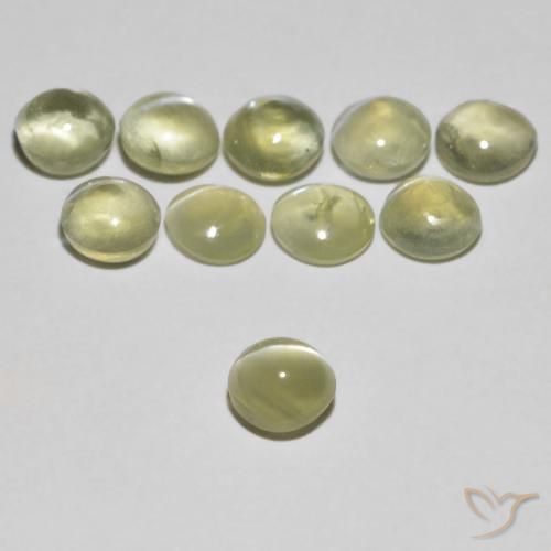 9,17 ctw natürlicher hellgelb Chrysoberyll-Katzenauge, Runden, Transparent