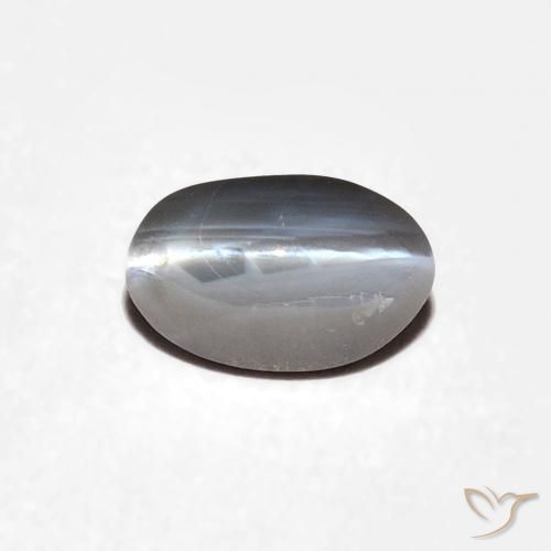 0.70ct Natürlicher Mittelgrau Chrysoberyll-Katzenauge, Oval, Lichtundurchlässig