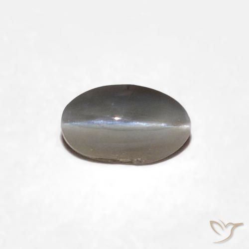 0.29ct Natürlicher Sehr helles Grau Chrysoberyll-Katzenauge, Oval, Lichtundurchlässig